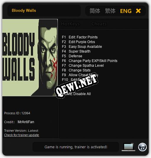 Bloody Walls: ТРЕЙНЕР И ЧИТЫ (V1.0.93)