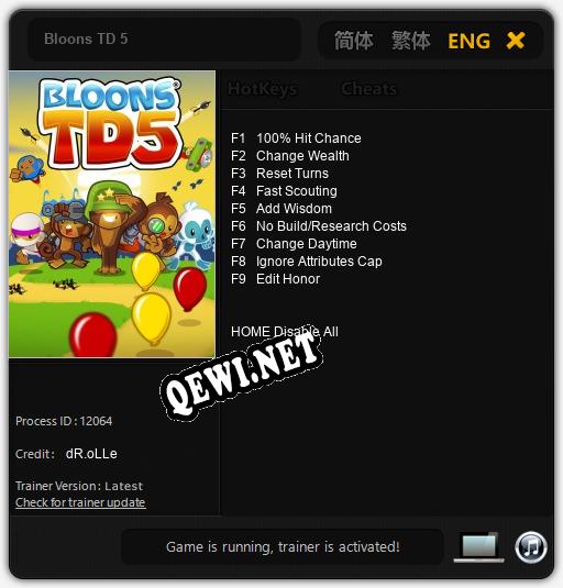 Трейнер для Bloons TD 5 [v1.0.9]