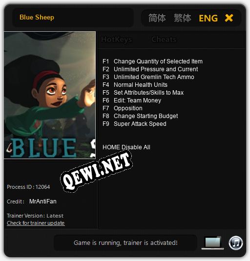 Blue Sheep: Трейнер +9 [v1.6]