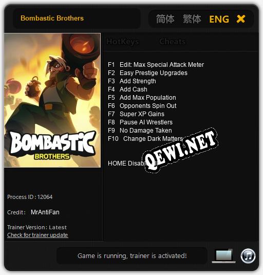 Bombastic Brothers: Трейнер +10 [v1.8]