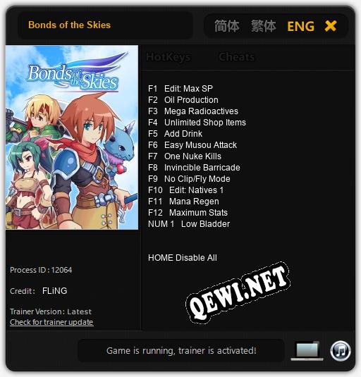 Bonds of the Skies: Читы, Трейнер +13 [FLiNG]