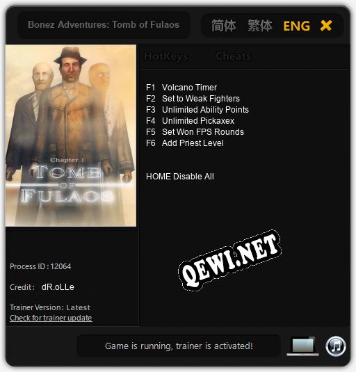 Bonez Adventures: Tomb of Fulaos: Трейнер +6 [v1.6]
