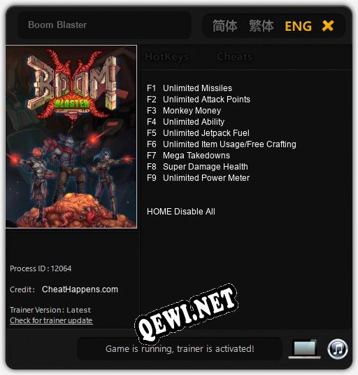 Boom Blaster: ТРЕЙНЕР И ЧИТЫ (V1.0.36)