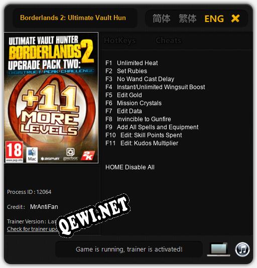 Borderlands 2: Ultimate Vault Hunters Upgrade Pack: Читы, Трейнер +11 [MrAntiFan]