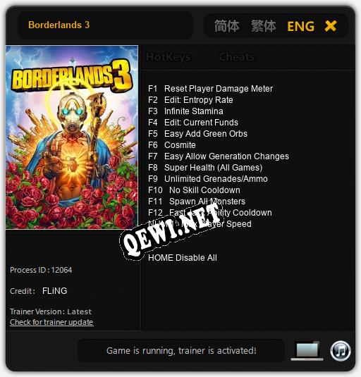 Трейнер для Borderlands 3 [v1.0.4]