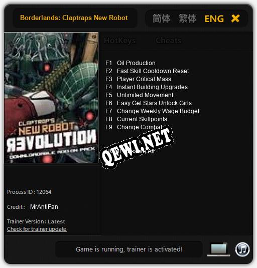 Трейнер для Borderlands: Claptraps New Robot Revolution [v1.0.1]