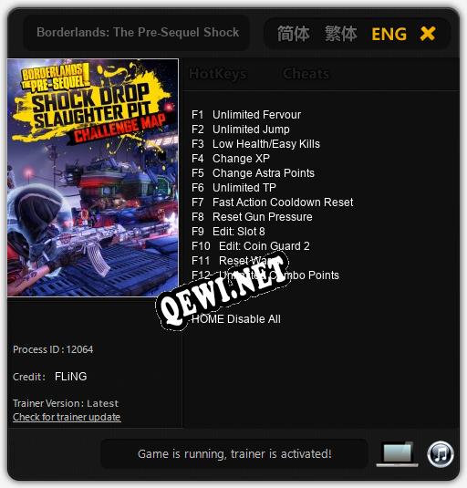 Borderlands: The Pre-Sequel Shock Drop Slaughter Pit: Трейнер +12 [v1.2]