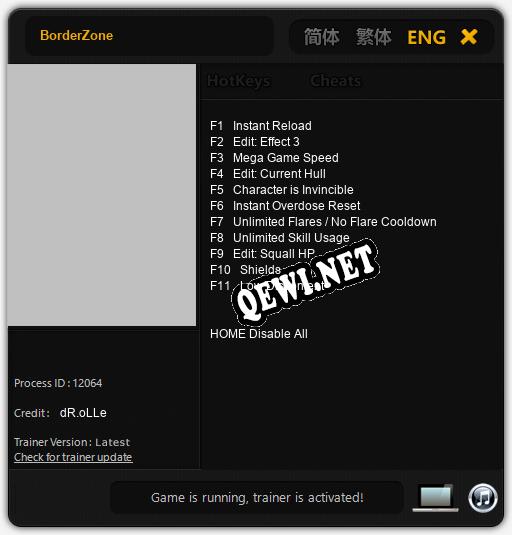 BorderZone: Трейнер +11 [v1.6]