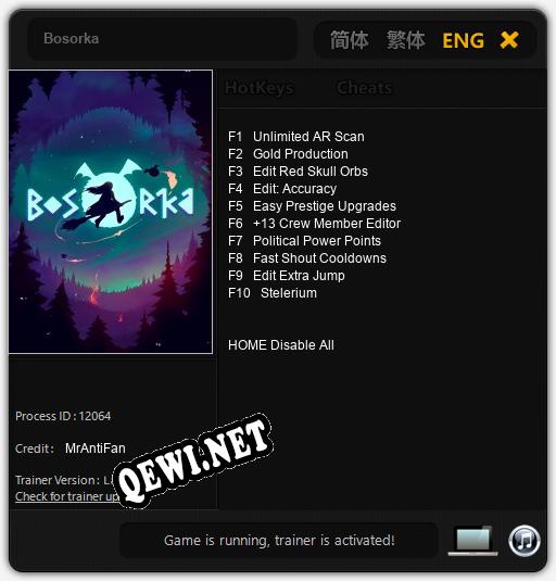 Bosorka: Трейнер +10 [v1.2]