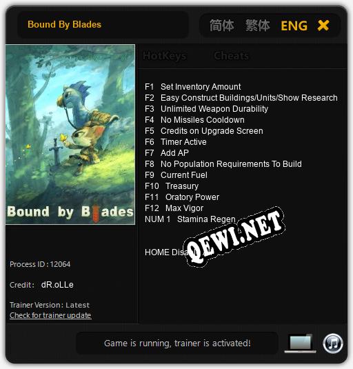 Bound By Blades: ТРЕЙНЕР И ЧИТЫ (V1.0.67)