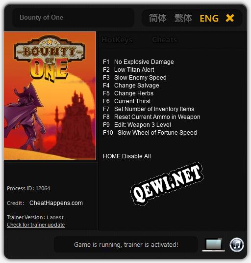 Bounty of One: Читы, Трейнер +10 [CheatHappens.com]