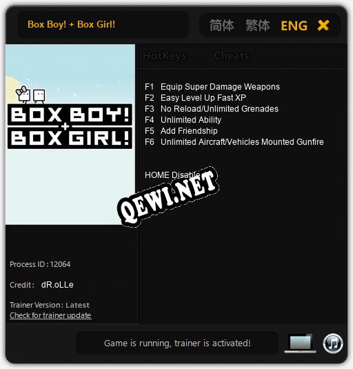 Box Boy! + Box Girl!: Трейнер +6 [v1.2]