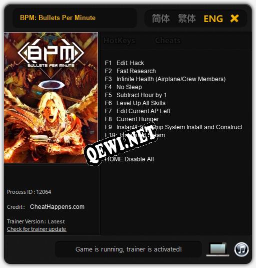 BPM: Bullets Per Minute: Читы, Трейнер +10 [CheatHappens.com]
