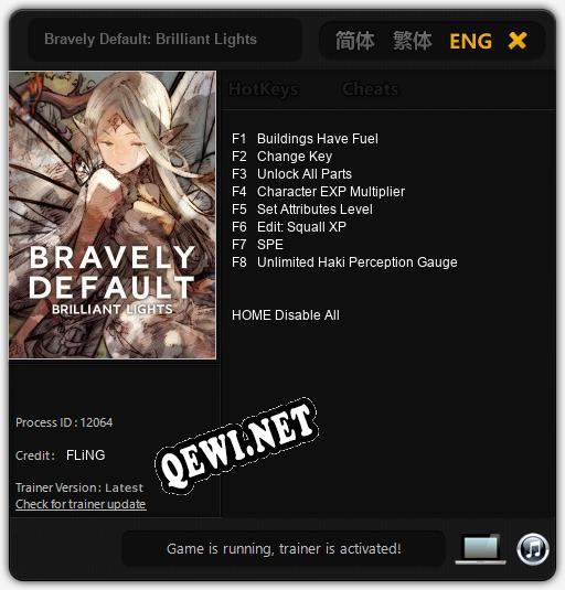 Трейнер для Bravely Default: Brilliant Lights [v1.0.8]