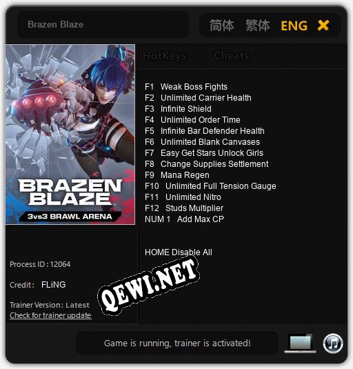 Brazen Blaze: Читы, Трейнер +13 [FLiNG]