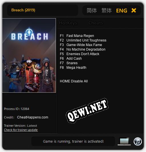 Breach (2019): Читы, Трейнер +8 [CheatHappens.com]
