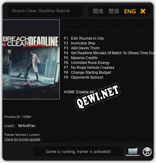Трейнер для Breach Clear: Deadline Rebirth [v1.0.4]
