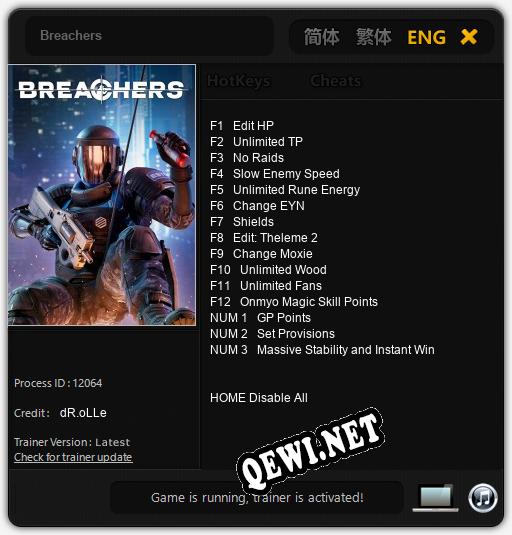 Breachers: Трейнер +15 [v1.2]