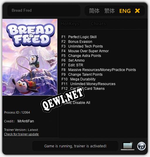 Трейнер для Bread Fred [v1.0.9]