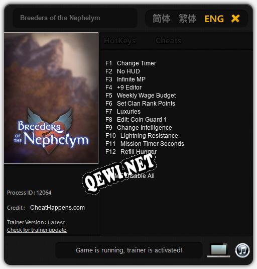 Breeders of the Nephelym: Читы, Трейнер +12 [CheatHappens.com]