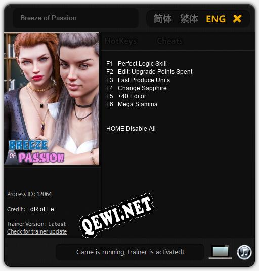 Трейнер для Breeze of Passion [v1.0.1]