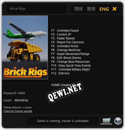 Brick Rigs: Трейнер +12 [v1.9]