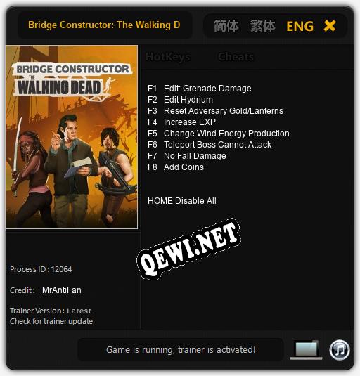 Трейнер для Bridge Constructor: The Walking Dead [v1.0.5]