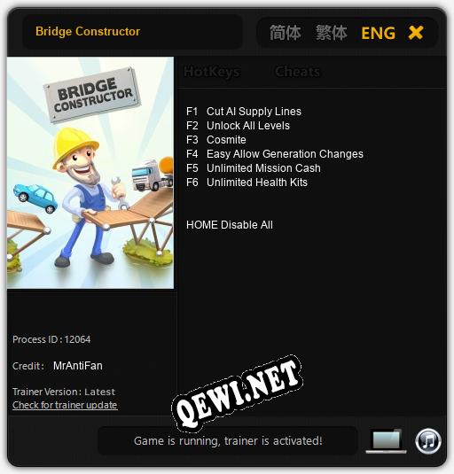 Bridge Constructor: Читы, Трейнер +6 [MrAntiFan]