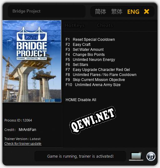 Трейнер для Bridge Project [v1.0.9]