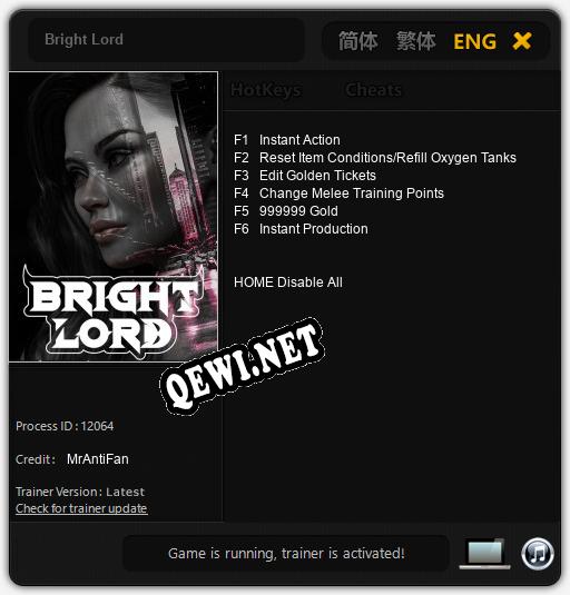 Bright Lord: Трейнер +6 [v1.4]
