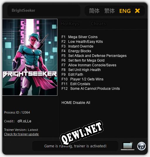 Трейнер для BrightSeeker [v1.0.9]