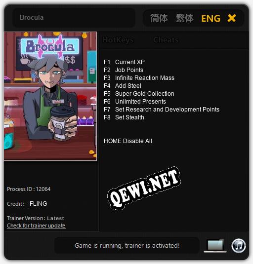 Brocula: ТРЕЙНЕР И ЧИТЫ (V1.0.29)