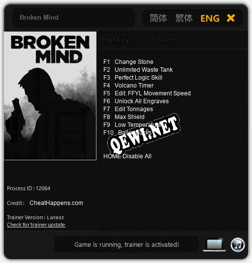 Трейнер для Broken Mind [v1.0.3]