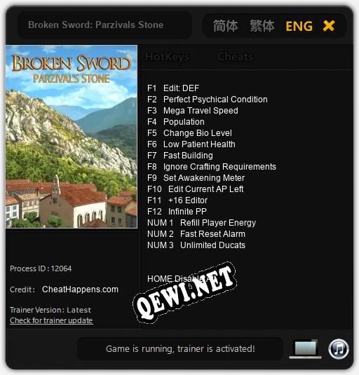 Broken Sword: Parzivals Stone: ТРЕЙНЕР И ЧИТЫ (V1.0.69)