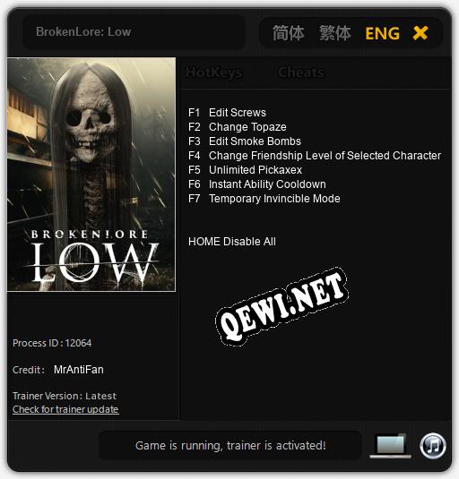 BrokenLore: Low: ТРЕЙНЕР И ЧИТЫ (V1.0.62)
