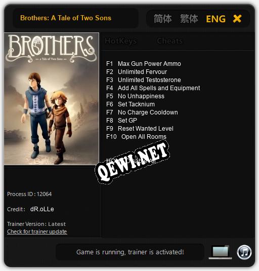 Brothers: A Tale of Two Sons: ТРЕЙНЕР И ЧИТЫ (V1.0.73)