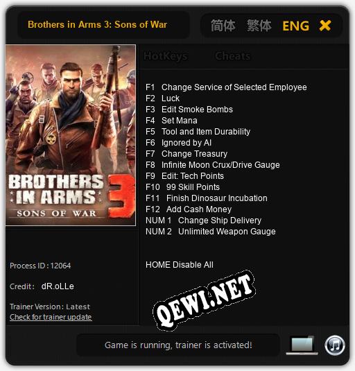 Brothers in Arms 3: Sons of War: Трейнер +14 [v1.8]