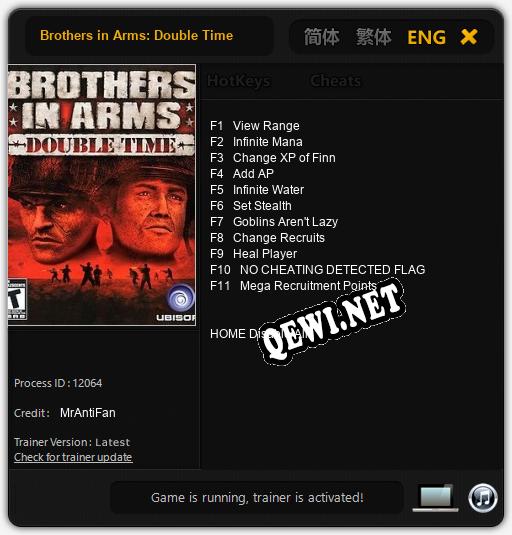 Brothers in Arms: Double Time: Читы, Трейнер +11 [MrAntiFan]