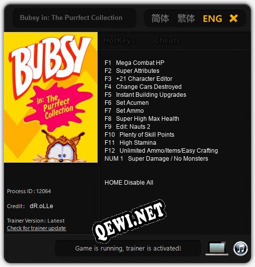 Bubsy in: The Purrfect Collection: Трейнер +13 [v1.3]