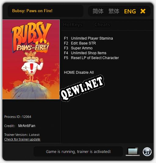 Bubsy: Paws on Fire!: Трейнер +5 [v1.6]