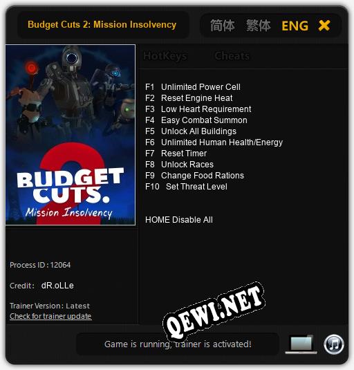 Budget Cuts 2: Mission Insolvency: ТРЕЙНЕР И ЧИТЫ (V1.0.92)