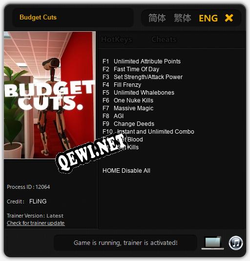 Трейнер для Budget Cuts [v1.0.3]