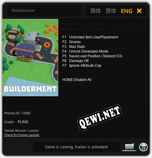 Трейнер для Builderment [v1.0.6]