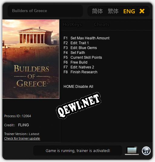 Builders of Greece: Читы, Трейнер +8 [FLiNG]