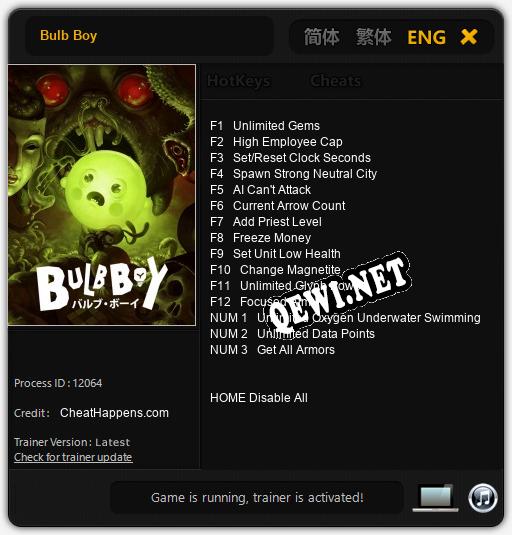 Bulb Boy: Трейнер +15 [v1.5]