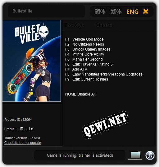 BulletVille: Читы, Трейнер +9 [dR.oLLe]