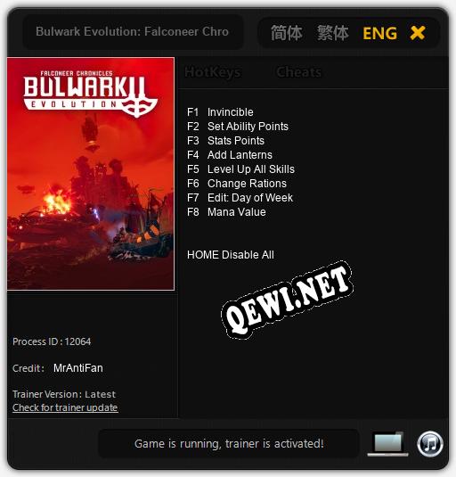 Bulwark Evolution: Falconeer Chronicles: Читы, Трейнер +8 [MrAntiFan]