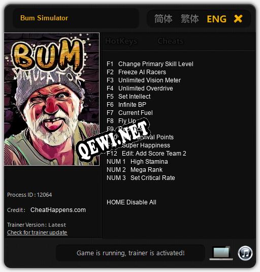 Трейнер для Bum Simulator [v1.0.3]
