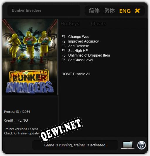 Bunker Invaders: Трейнер +6 [v1.6]