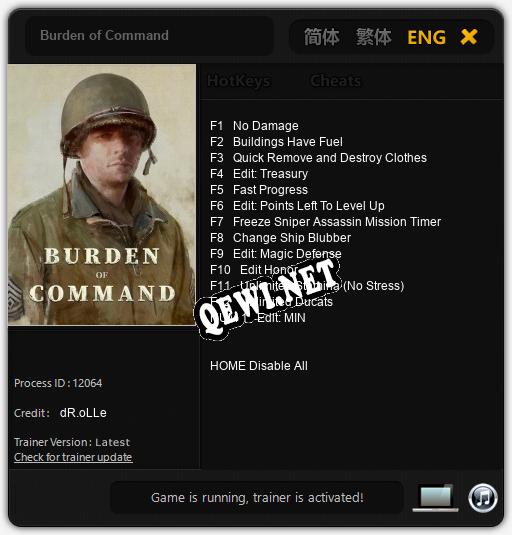 Burden of Command: Трейнер +13 [v1.6]